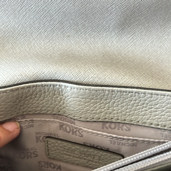Michael Kors Gray Structured Shoulder Bag with Chain Strap - Picture 6 of 14